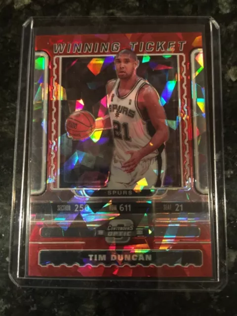 2019-20 Contenders Optic Tim Duncan Red Cracked Ice Winning Ticket Spurs!