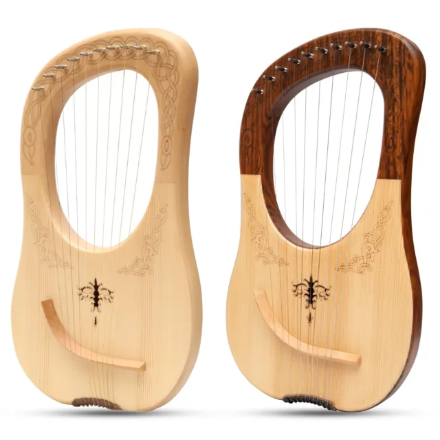 Muzikkon Lyre Harpes, 10 Corde Lyre Harp Inclus Sac + Extra Cordes