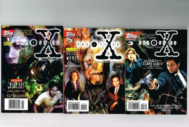The X-Files Comics Digest Lot #1-3 Nm+ Topps Tv Series Mulder Scully Monsters