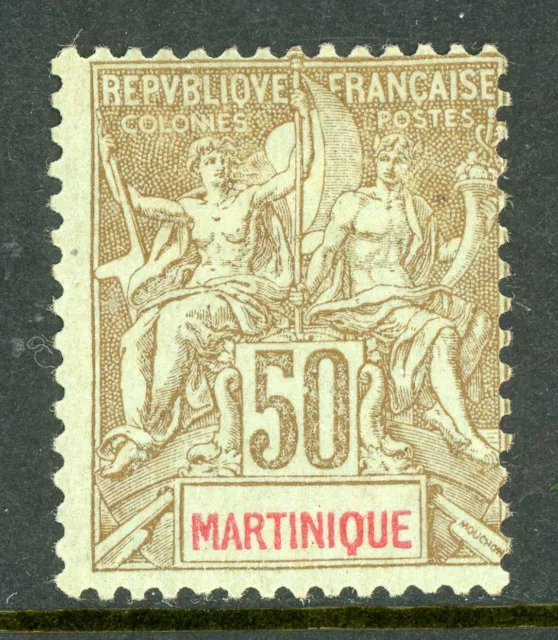Martinique 1899 French Colony 50¢ Brown Navigation & Commerce Sc #49 Mint E126