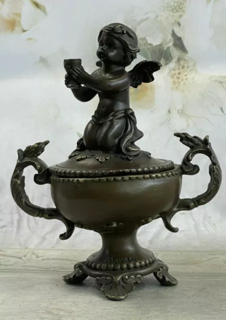 Caja Joyería Tabaco Bebé Ángel Art Déco Estilo Arte Nouveau 100% Puro Estatua