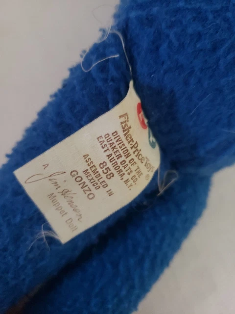 Vintage Fisher Price The Muppets 13” Gonzo Plush Toy #858 Stuffed Doll Blue 5