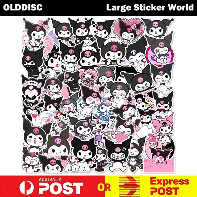 50pcs Cute Kuromi Vinyl Sticker Luggage Car Laptop Phone Skateboard