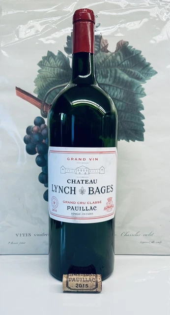 CHATEAU LYNCH BAGES 2015 GENUINE EMPTY MAGNUM + Original CORK