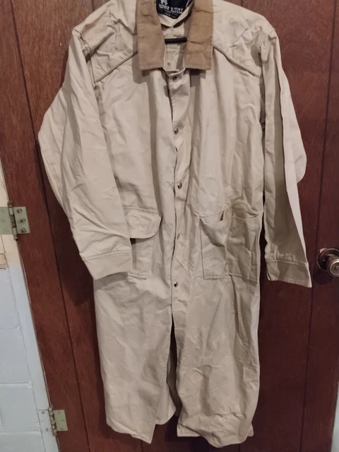 Ghost Riders Western Apparel Duster Beige Snap Button vintage cowboy size small