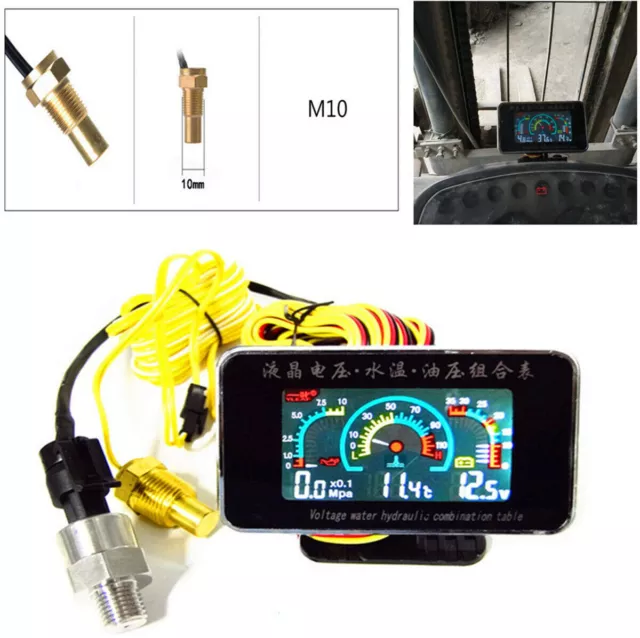 LCD Digital Display Car Truck Water Temp /Oil Pressure/Voltage Gauge w/ Sensors