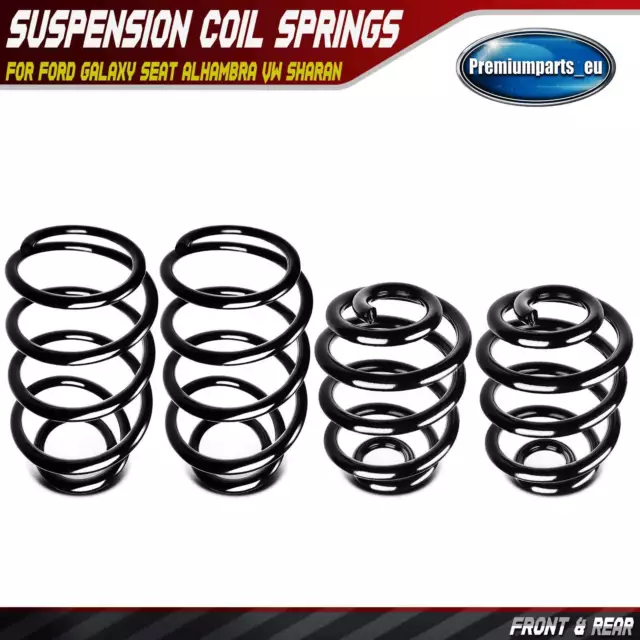 4x Coil Springs Front & Rear Suspension for Ford Galaxy Seat Alhambra VW Sharan