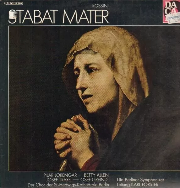 Gioacchino Rossini Stabat Mater NEAR MINT Dacapo Vinyl LP