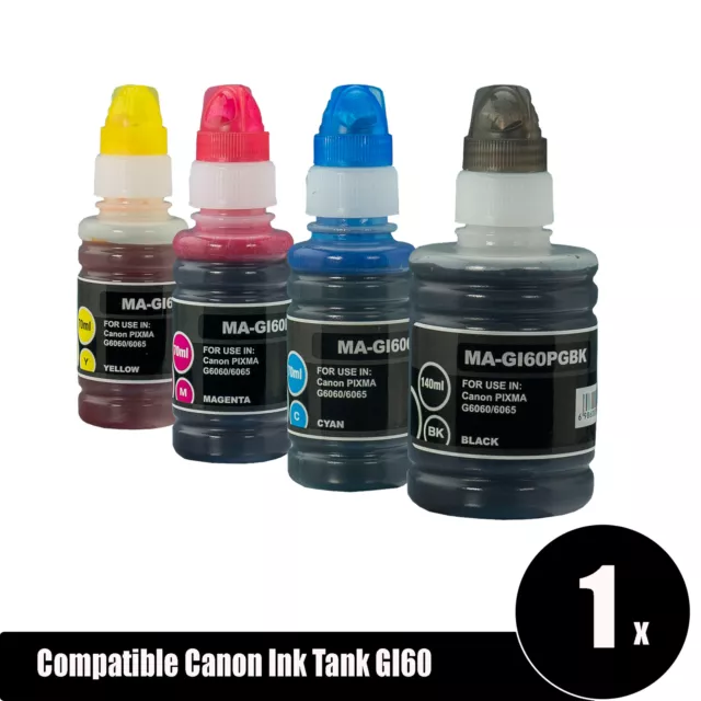 4x Compatible GI60 Ink Bottles for Canon PIXMA PIXMA Endurance G6060 G6065 G7060