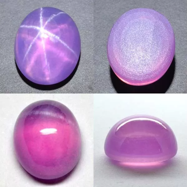 Oval 12x10 MM Pink Purple Star Sapphire 6 Rays Lab Created Corundum PS-2 2