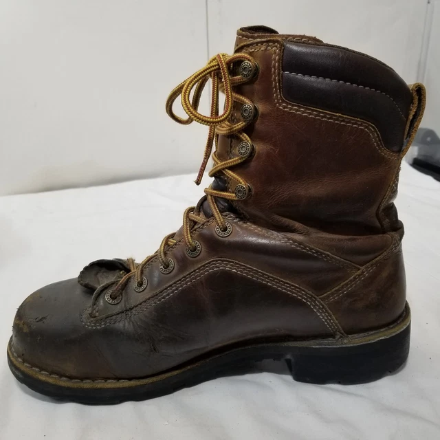 DANNER QUARRY 8” Lace Up Boots Mens Size 9.5 D 17317 Brown Work Vibram
