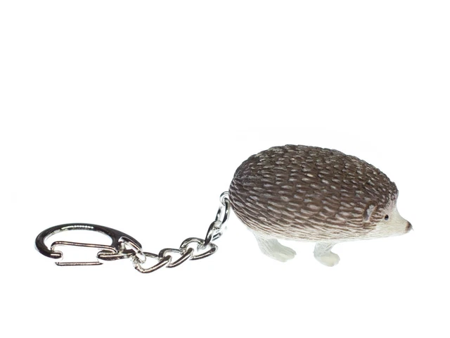 Igel Schlüsselanhänger Miniblings Anhänger Schlüsselring Garten Gummitier grau