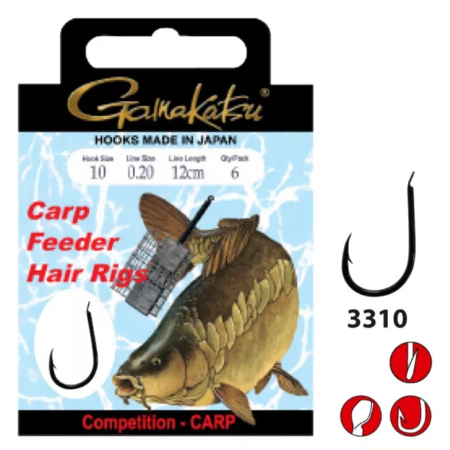 Gamakatsu Angelhaken gebunden Hair Rigs 70 cm Karpfenangeln Method Feeder