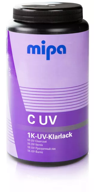 Mipa 1K-UV-Klarlack - UV trocknender 1K-Klarlack 1,0 L | Clearcoat UV-härtend Au