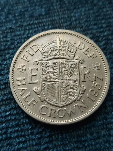 1957 Queen Elizabeth II Half Crown Coin Circulated Condition But Still Superb