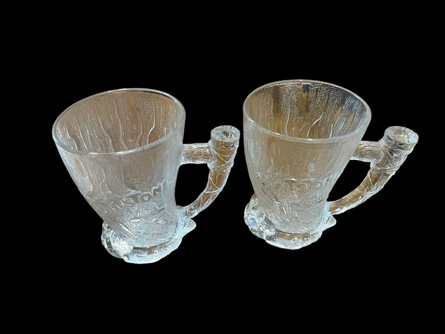 Vintage McDonalds Flintstones Mammoth Glass Mug Cups RocDonalds 1993