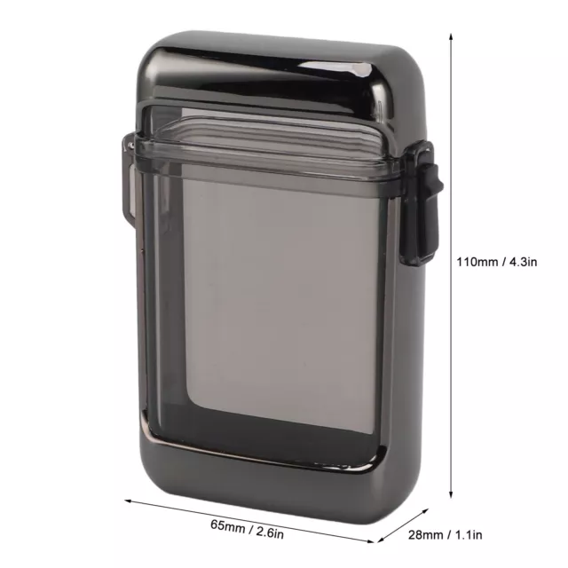 (Black)Cigarette Case Cigarette Container Rectangle Waterproof Plastic With AU