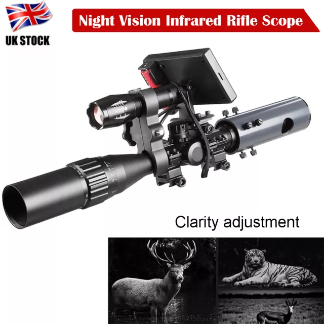 4.3" HD Screen Wildlife Trap Night Vision Scope Sight Camera 850nm IR Torch Kits