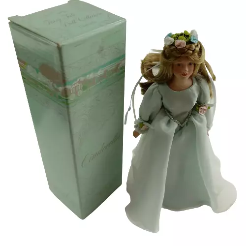 Avon Fairy Tale Doll Collection Cinderella Porcelain Blue 03402