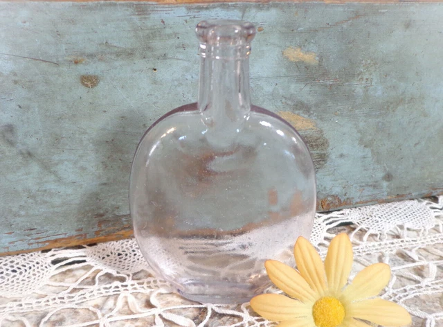 antique amethyst pumpkin seed flask vintage purple hand blown glass 1880s