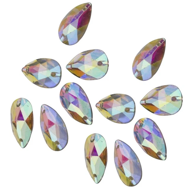100 PIEZAS Embellecimientos de estrás plano de resina cuentas de cristal taladro dije