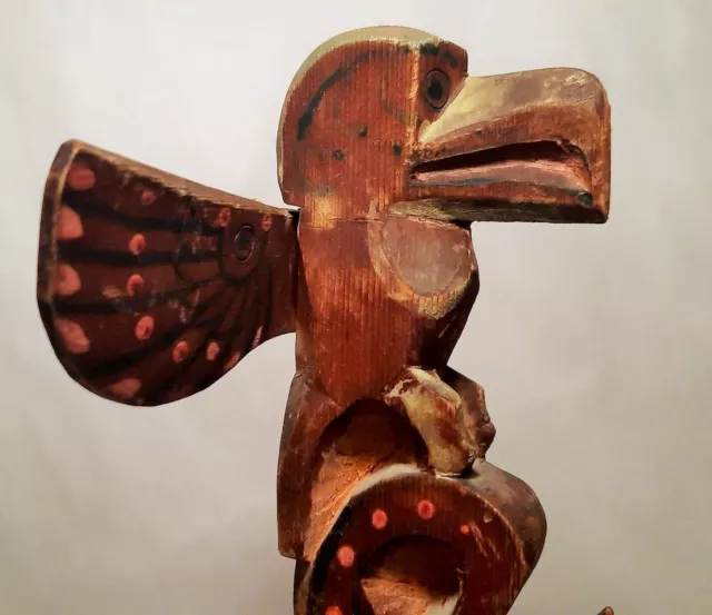 TOMMY MOSES vtg totem pole wood carving haida tlingit pnw antique bc canada art