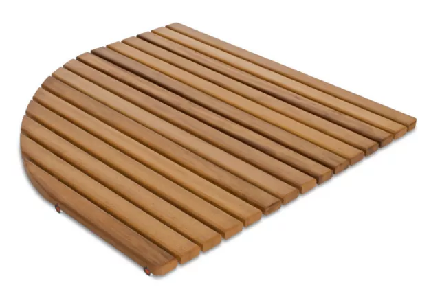 Alfombrilla 60x60 antideslizante redondeada-Tarima para ducha en madera de Iroko