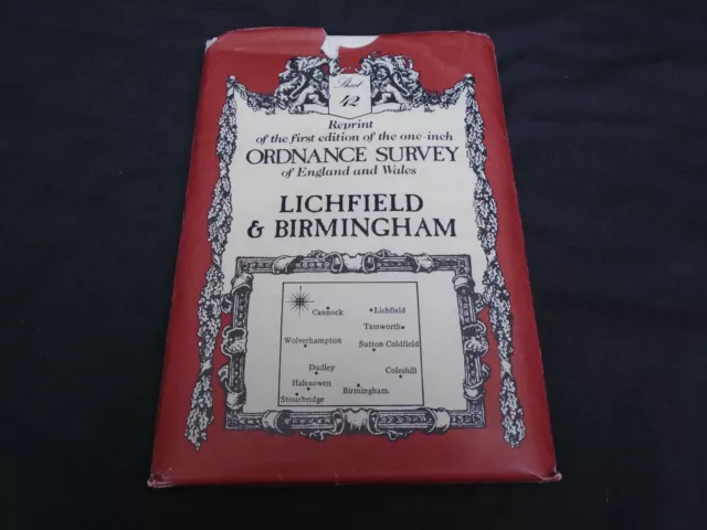 Reprint of 1st Edition 1in Ordnance Survey Map Sheet 42 Lichfield +Birmingham