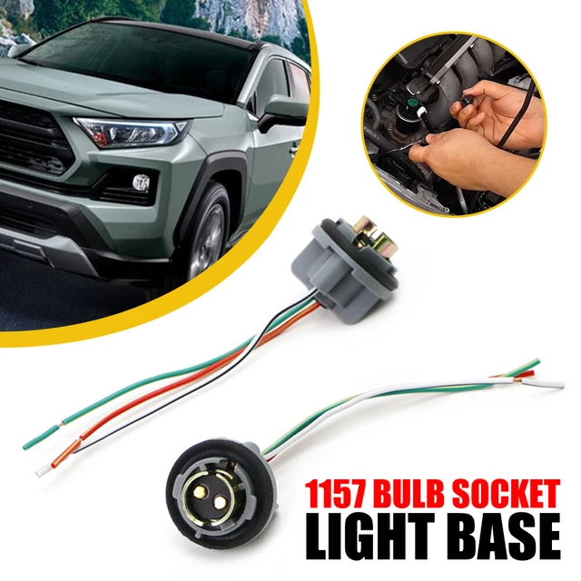 2X Pigtail Wire Female 1157 LED Stop Brake Turn Signal Light Bulb Socket Harness