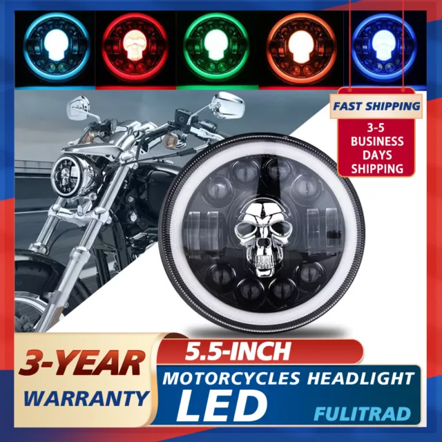 5-3/4" 5.75 inch RGB LED Headlight Halo DRL for Harley-Davidson Dyna Sportster