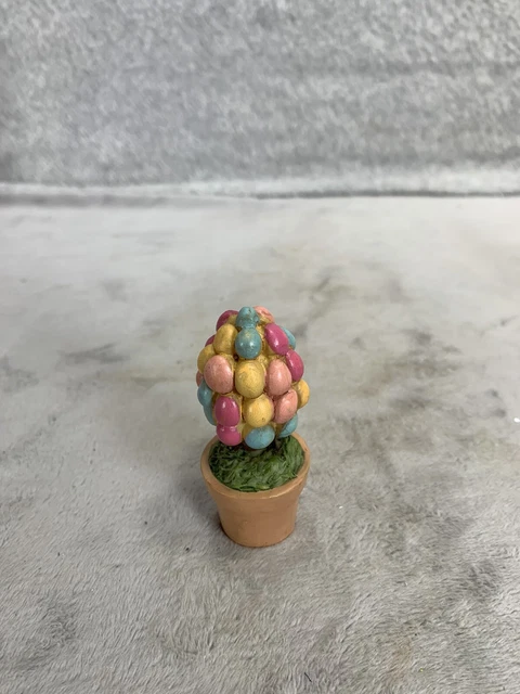 Ceramic Easter Bunny With Carrots Eggs Tree