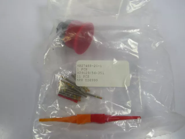 (1 NEW) Mil spec connector MS27488-20-1 w/ pins M39029/56-351