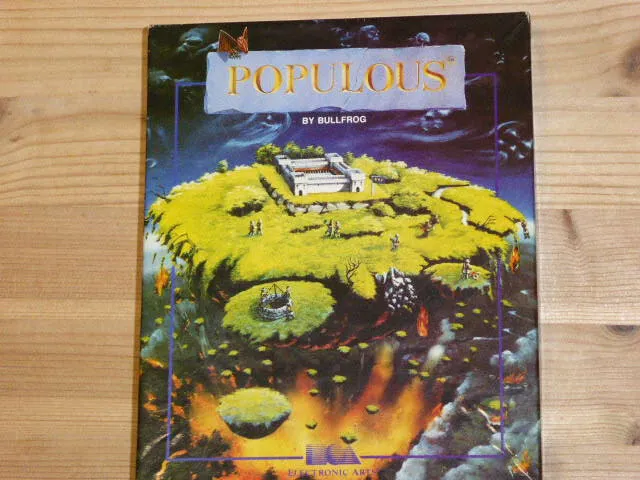 Deutsch POPULOUS By Bullfrog IBM PC 5,25" Disketten in guten Zustand