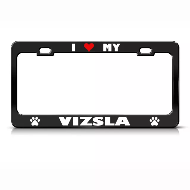 Vizsla Paw Love Heart Pet Dog Steel Metal License Plate Frame