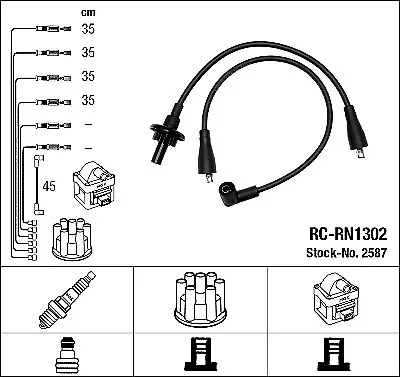 NGK 2587 Ignition Cable Kit for RENAULT