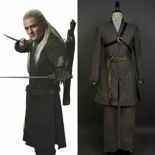 Lord of the Rings Hobbit Elf Prince Legolas Greenleaf Outfit COSplay Costume