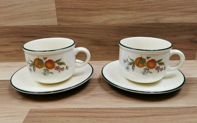 2 x Cloverleaf Peaches & Cream Cups & Saucers - Look Unused