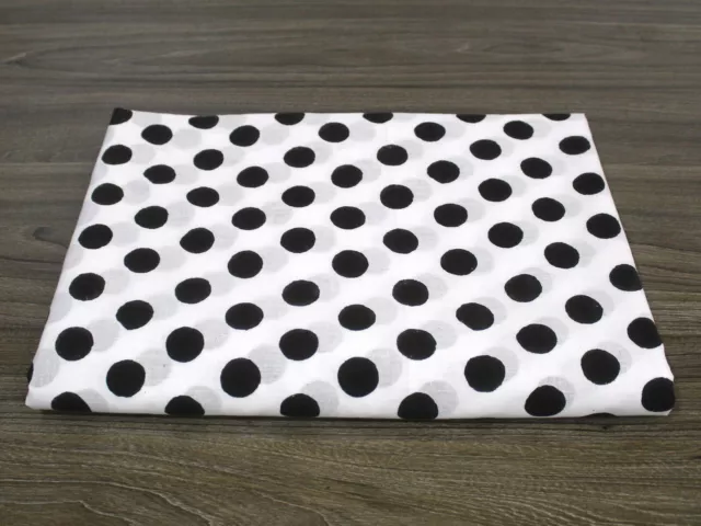 Hand Block Black Polka Dot Fabric Dressmaking Cotton Sewing Craft Fabric 2.5 YD