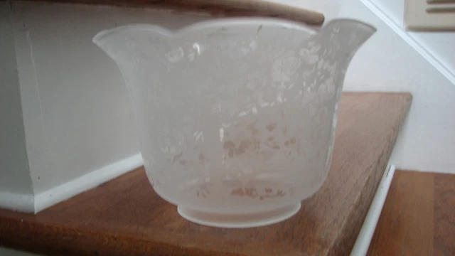 Satin  Etched Gas Light Shade Globe  5 1/2 " Tall, 4"  Lip Fitter 7 1/2 Tall