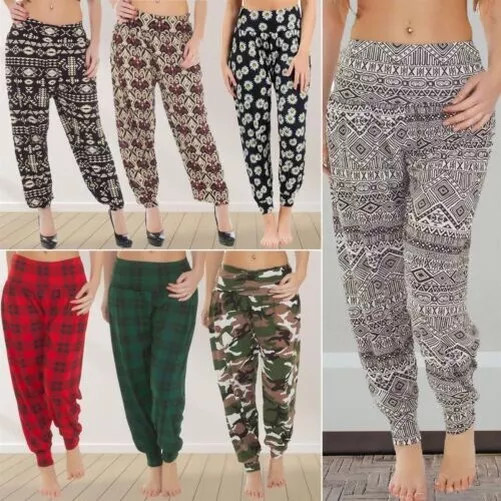 Femmes Harem Ali Baba Long Pantalon Femmes Bouffant Sarouel Imprimé Leggings