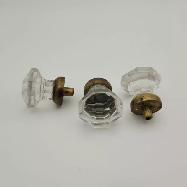 Closet Door Knob or Cabinet Pull Crystal 8 Point Antique Victorian 1.5 Inch