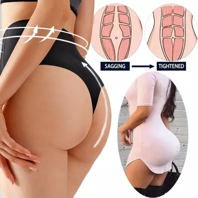 Mutandine perizoma donna vita alta body shaper controllo pancia shapewear biancheria intima Regno Unito