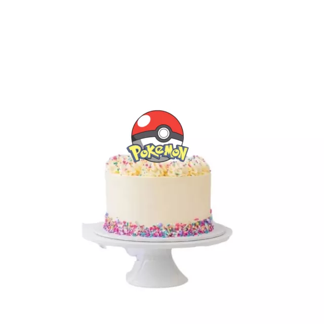 Pokemon Balls Cake Topper Wafer Card Cake Stand Up Edible Topper Cake