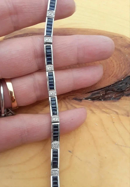 7.00 Ct Baguette Cut Lab-Created Sapphire Tennis Bracelet 14K White Gold Plated