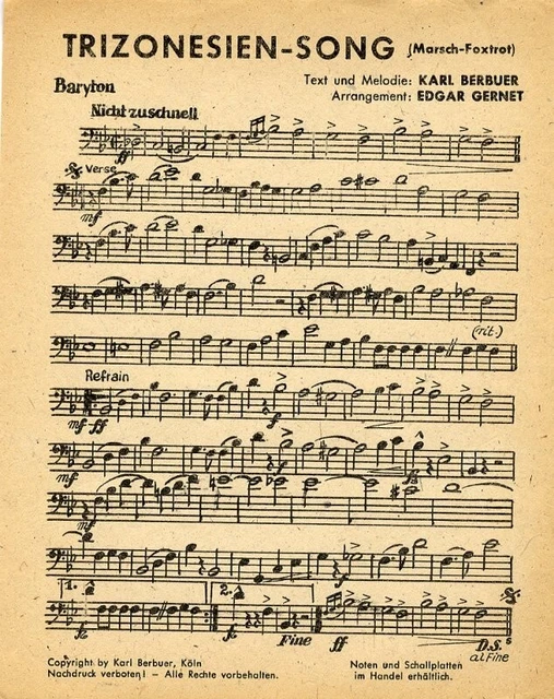 366561 Konvolut Nachkrieg Trizonesien Song Notenblatt Des Im