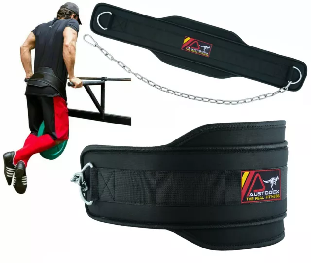 New Pro Dipping Belt Body Building Weight Dip Lifting Chain Exercise GymTraining