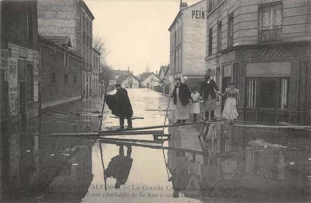 Cpa 94 Houses Alfort Bridge Sur Easels Rue Louis Lesueur