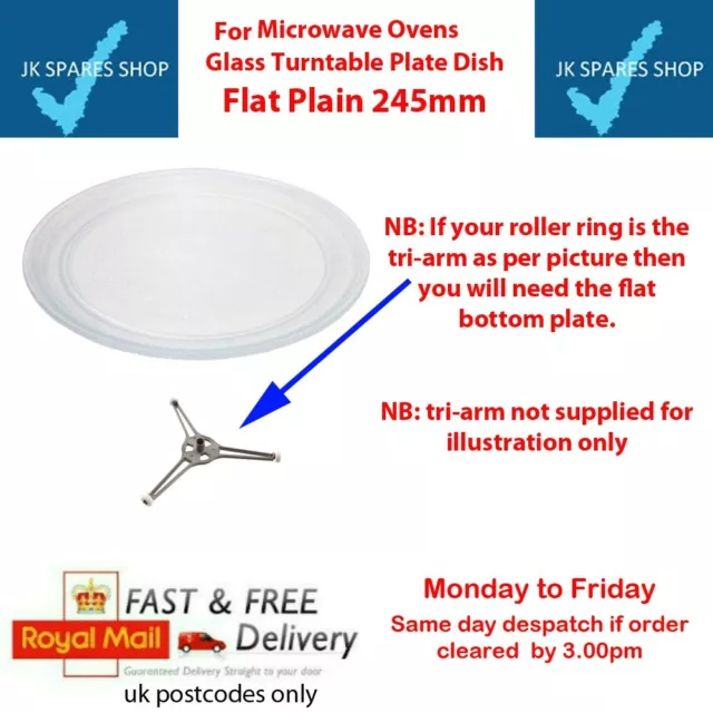 AEG Microwave Plate Smooth Flat Glass Turntable Dish 245mm (see note below )