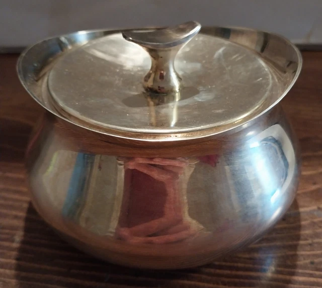 Antique Solid Sterling Silver 925 Sugar Bowl Frankfurt-Main 212 Grams