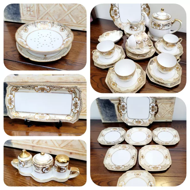 Vintage Noritake Tableware 44318 Gold Flower Basket c1950s Lovely Condition.